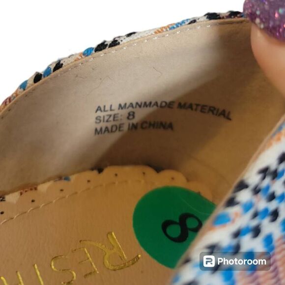 NWT Restricted Slip On Shoes Women’s 8 Multicolored Striped Tapestry Flats. - Picture 3 of 5